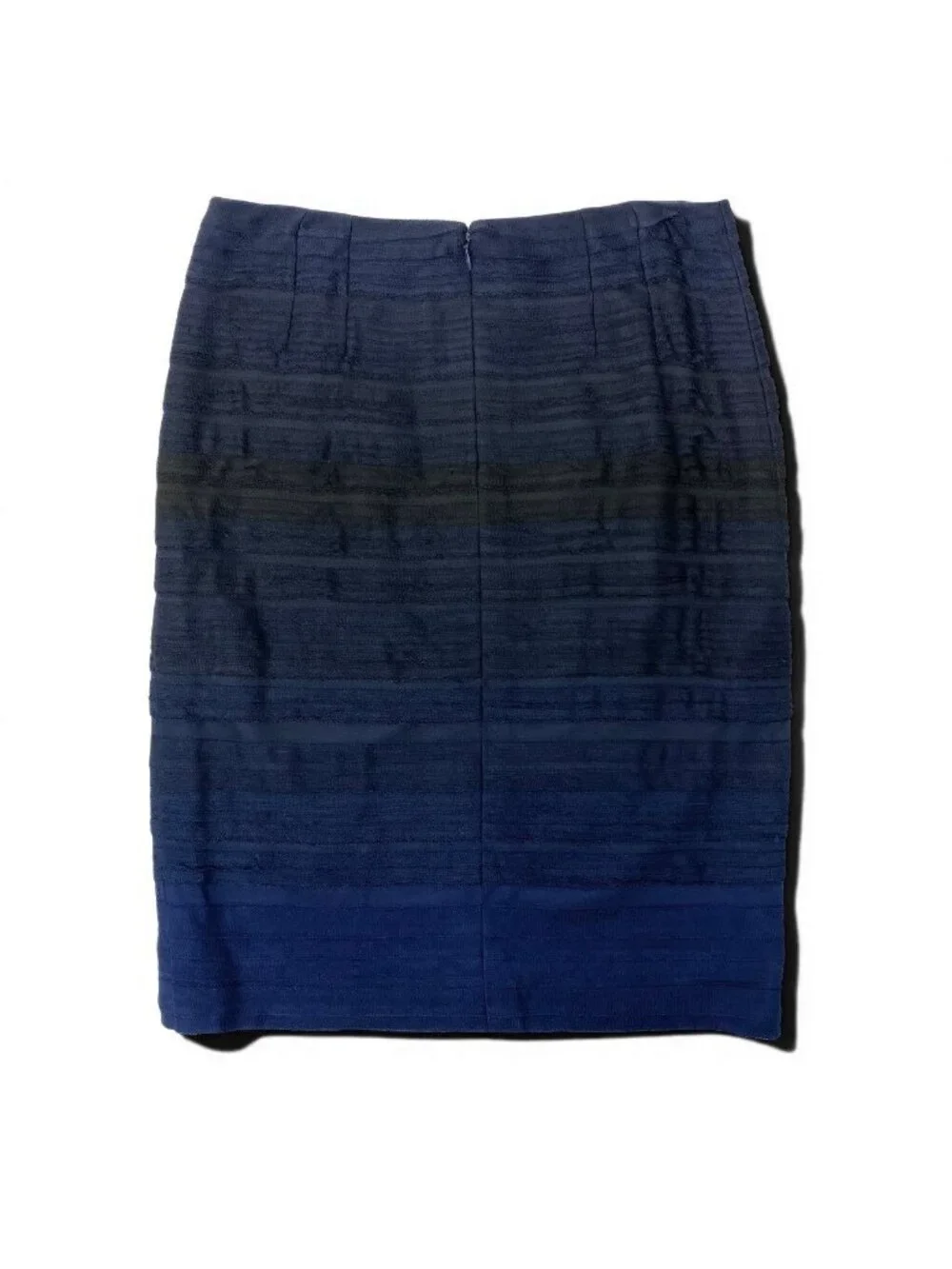 Chanel Knit Pencil Skirt Gradient Quilted Bag Motif Plate Navy Rayon